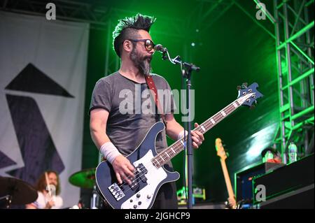 9. Juli 2022, Doncaster, South Yorkshire, U.K: Feeder Performing at Askern Music Festival, UK , 09.07.2022 (Bildquelle: © Robin Burns/ZUMA Press Wire) Stockfoto