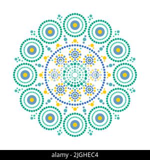 Mandala rangoli ethnischen Muster. Rundes Boho-Muster der Aborigines. Punktmalerei. Stock Vektor