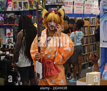 Miami Beach, FL, USA. 09.. Juli 2022. Cosplayer werden während des Florida Supercons im Miami Beach Convention Center am 9. Juli 2022 in Miami Beach, Florida, gesehen. Kredit: Mpi04/Media Punch/Alamy Live Nachrichten Stockfoto