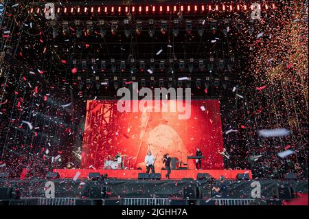 Glasgow, Großbritannien. 10.. Juli 2022. Lewis Capaldi Schlagzeilen Tag 3 des TRNSMT Festivals. 2022-07-10 . Kredit: Gary Mather/Alamy Live Nachrichten Stockfoto