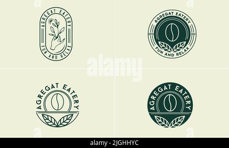 Ein Café-Logo im Restaurant-Stil mit frischem Ambiente, perfekt für Logos für Restaurants, Cafés, Cafés usw. Stock Vektor