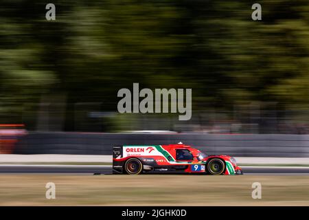 09 KUBICA Robert (pol), DELETRAZ Louis (SWI), COLOMBO Lorenzo (ita), Prema Orlen Team, Areca 07 - Gibson, Aktion während der 6 Stunden von Monza 2022, 4. Runde der FIA-Langstrecken-Weltmeisterschaft 2022 auf dem Autodromo Nazionale di Monza vom 8. Bis 10. Juli 2022 in Monza, Italien - Foto: Joao Filipe/DPPI/LiveMedia Stockfoto