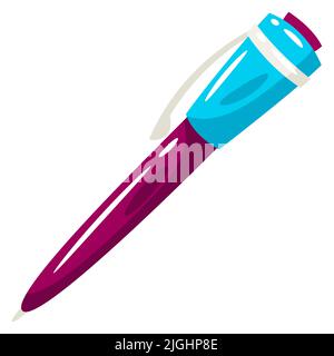 Abbildung des Stifts. Schulartikel. Bildung farbenfrohes Bild für Design. Stock Vektor