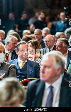 Brüssel, Belgien. 11.. Juli 2022. Bart De Wever von N-VA, abgebildet bei einem Empfang im Brüsseler Rathaus, Teil der Feierlichkeiten anlässlich des flämischen regionalen Feiertages, Montag, 11. Juli 2022. BELGA FOTO JONAS ROOSENS Kredit: Belga Nachrichtenagentur/Alamy Live News Stockfoto