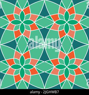 Geometrisches Mosaik. Nahtloses Muster. Digitaler Wandteppich im arabischen Stil, Textildruck. Stock Vektor