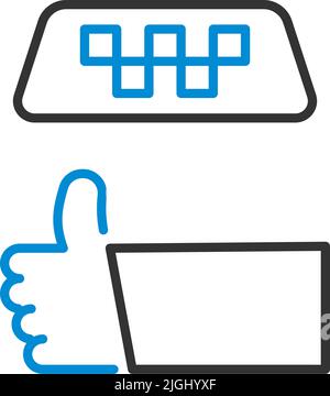 Symbol „Taxi“. Editierbare Fett Formatigte Kontur Mit Farbfüllungsdesign. Vektorgrafik. Stock Vektor