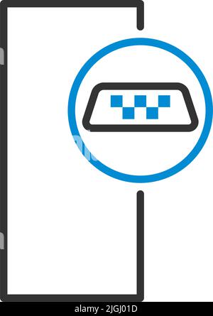 Symbol Für Den Taxistand. Editierbare Fett Formatigte Kontur Mit Farbfüllungsdesign. Vektorgrafik. Stock Vektor