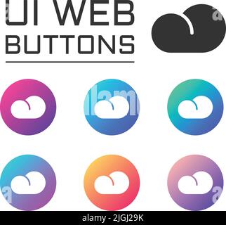 Cloud ui Web-Button. vektor-Symbole Stock Vektor