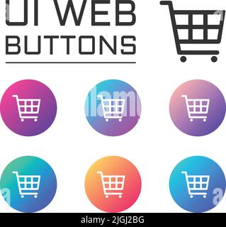 Web-Schaltfläche für das Cart-Konto ui. ui-Elemente Stock Vektor