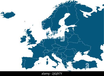 Die Länder europas auf einer Karte Stock Vektor