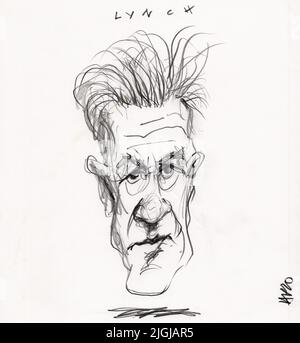 Pencilportrait von David Lynch Stockfoto