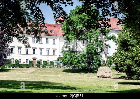 Schloss Lübbenau und Schlosspark im Spreewald, Mark Brandenburg; Schloss Lübbenau Stockfoto