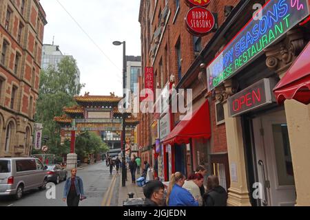 Chinesische Restaurants, Happy Seasons, Manchester Chinatown, 59 Faulkner Street, Manchester. ENGLAND, GROSSBRITANNIEN, M1 4FF Stockfoto
