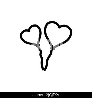 Symbol für Herzballon. Symbol im Zusammenhang mit Party. Line Icon Stil. Einfaches Design bearbeitbar Stock Vektor