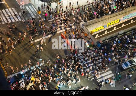 Am 24. Juni 2022 war die Nacht der Wut gegen die Entscheidung des Obersten Gerichtshofs über Abtreibungsrechte, New York City, USA Stockfoto