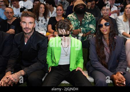 David Beckham, Cruz Beckham, Jessica Biel, Justin Timberlake, Russell Westbrook nehmen an der Dior Homme Menswear Spring Summer 2023 Teil Stockfoto