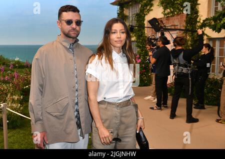 David Beckham, Cruz Beckham, Jessica Biel, Justin Timberlake, Russell Westbrook nehmen an der Dior Homme Menswear Spring Summer 2023 Teil Stockfoto