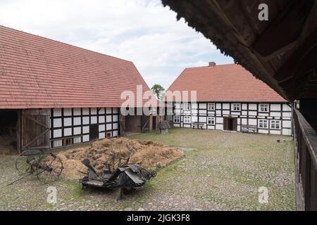 Albrecht Cottage Museum, und über hundert Jahre alte karierte Haus in Swolowo, Polen, genannt die Hauptstadt des karierten-Haus Land © Wojciech S Stockfoto