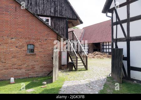 Albrecht Cottage Museum, und über hundert Jahre alte karierte Haus in Swolowo, Polen, genannt die Hauptstadt des karierten-Haus Land © Wojciech S Stockfoto