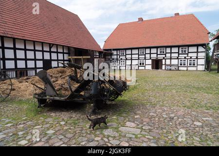 Albrecht Cottage Museum, und über hundert Jahre alte karierte Haus in Swolowo, Polen, genannt die Hauptstadt des karierten-Haus Land © Wojciech S Stockfoto