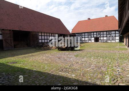 Albrecht Cottage Museum, und über hundert Jahre alte karierte Haus in Swolowo, Polen, genannt die Hauptstadt des karierten-Haus Land © Wojciech S Stockfoto