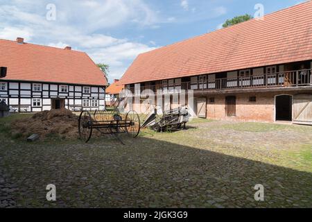 Albrecht Cottage Museum, und über hundert Jahre alte karierte Haus in Swolowo, Polen, genannt die Hauptstadt des karierten-Haus Land © Wojciech S Stockfoto