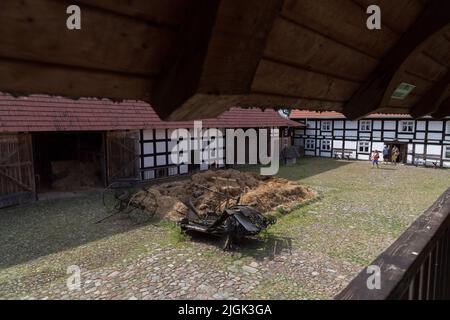 Albrecht Cottage Museum, und über hundert Jahre alte karierte Haus in Swolowo, Polen, genannt die Hauptstadt des karierten-Haus Land © Wojciech S Stockfoto