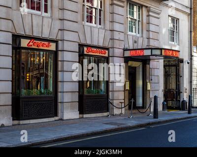 Langan's Brasserie, ein erstklassiges Restaurant in der Stratton Street in Mayfair, London. Eröffnet 1996 von Peter Langan in Zusammenarbeit mit dem Schauspieler Michael Caine Stockfoto