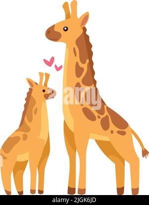Giraffe Mutter und Kind Stock Vektor