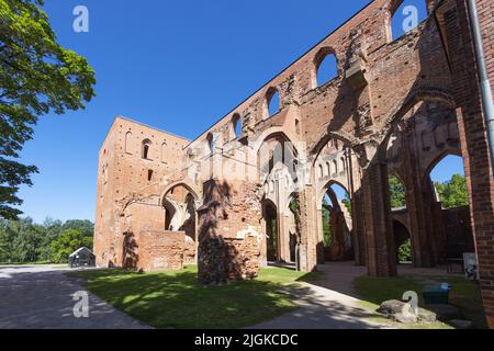 Die Ruinen der Kathedrale von Tartu, auch bekannt als Dorpat-Kathedrale oder der Tartu Rivik-Kirche, eine ehemalige katholische Kathedrale aus dem 13.. Jahrhundert, Tartu, Estland, Europa Stockfoto