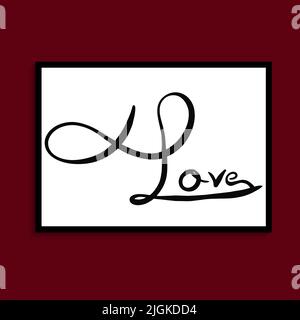 Unendlich Zeichen Liebe Schriftzug. Handgezeichnete moderne Kalligraphie. Perfekt für die Gestaltung von Grußkarten, Drucken, Flyern, Einladungen und mehr. Valentinstag. Stock Vektor