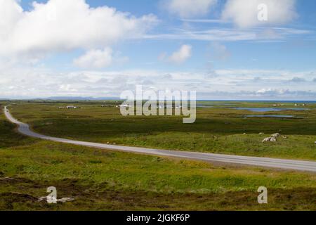 Blick auf South Uist von der Muttergottes der Inseln Stockfoto