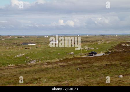 Blick auf South Uist von der Muttergottes der Inseln Stockfoto