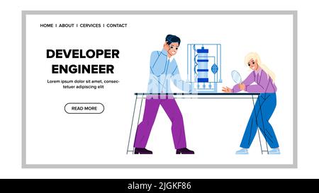 Entwickler Ingenieur Entwicklung Ausrüstung Vektor Stock Vektor