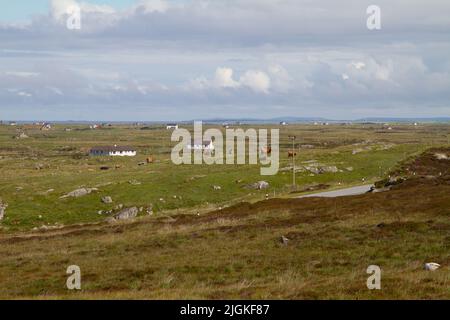 Blick auf South Uist von der Muttergottes der Inseln Stockfoto