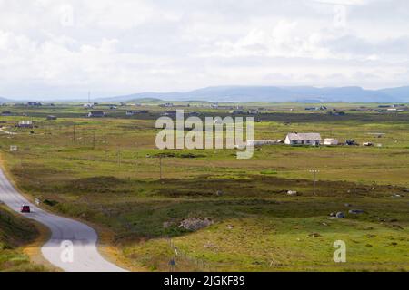 Blick auf South Uist von der Muttergottes der Inseln Stockfoto