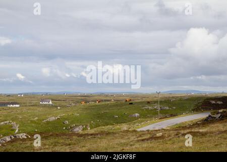 Blick auf South Uist von der Muttergottes der Inseln Stockfoto