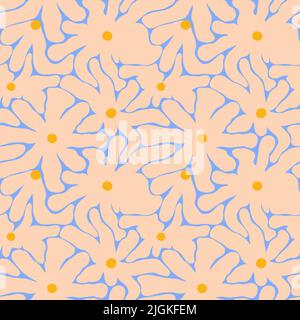 Illustration moderner exotischer Pflanzen. Kreative Collage modernes florales Nahtloses Muster. Modeschablone mit Blumen und Blättern für Textilien, Druck Stockfoto