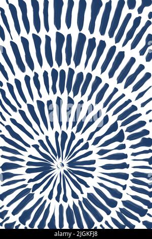 Abstrakte Malerei, marineblaue Muster, moderne, minimalistische Linien, Drucke im Wanddekor. Abstrakt im böhmischen Stil. Wandschmuck Heimtextilien. Elegante Wand. Stockfoto