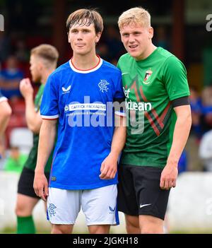 Glentoran vs Rangers B, Pre-Season Friendly, Bet McLean Oval, Sonntag, 10.. Juli 2022 Stockfoto