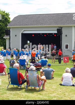 A-cappella-Gruppe bei den Feierlichkeiten zum Canad Day Stockfoto