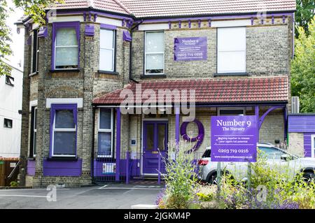 Nummer 9 Kindergarten in Croydon Stockfoto