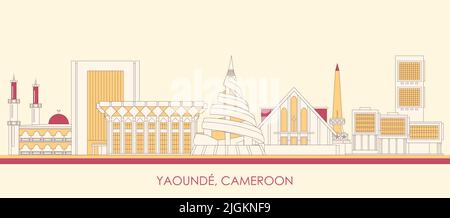 Cartoon Skyline Panorama der Stadt Yaoundе, Kamerun - Vektor-Illustration Stock Vektor