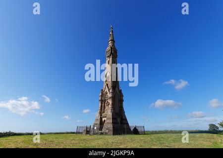 Sir Tatton Sykes Monument erbaut 1865 in Sledmere in den East Ridings of Yorkshire Stockfoto