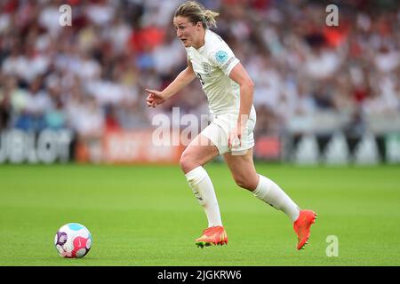 Brighton, Großbritannien. 11.. Juli 2022. Ellen White von England Frauen in Aktion während des Spiels. UEFA Women's Euro England 2022, Gruppe A Spiel, England Frauen gegen Norwegen Frauen im Falmer Stadium in Brighton & Hove in Sussex am Montag, 11.. Juli 2022. Dieses Bild darf nur für redaktionelle Zwecke verwendet werden. Nur zur redaktionellen Verwendung, Lizenz für kommerzielle Nutzung erforderlich. Keine Verwendung bei Wetten, Spielen oder Veröffentlichungen in einem Club/einer Liga/einem Spieler. PIC von Steffan Bowen/Andrew Orchard Sports Photography/Alamy Live News Credit: Andrew Orchard Sports Photography/Alamy Live News Stockfoto