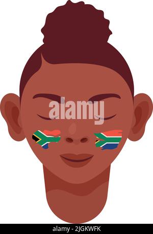 Frau mit Südafrika Fahnen Stock Vektor