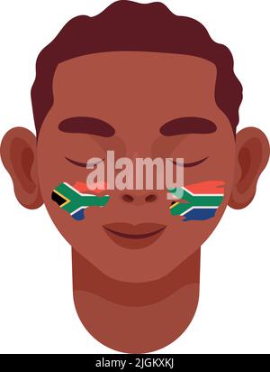 Mann mit Südafrika-Fahnen Stock Vektor