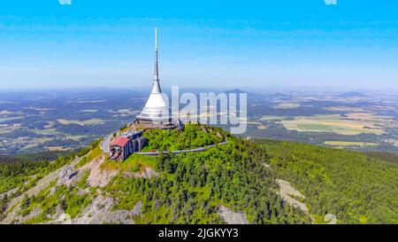 Jested Mountain Hotel von oben Stockfoto