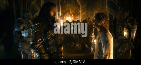 ARMITAGE, FREEMAN, DER HOBBIT: DIE SCHLACHT DER FÜNF ARMEEN, 2014 Stockfoto