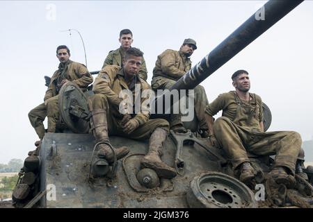 LABEOUF, LERMAN, PITT, PENA, BERNTHAL, FURY, 2014 Stockfoto